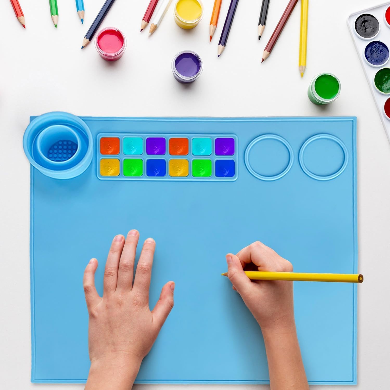 Silicone Craft Art Mat with Cleaning Cup (42×37 cm)