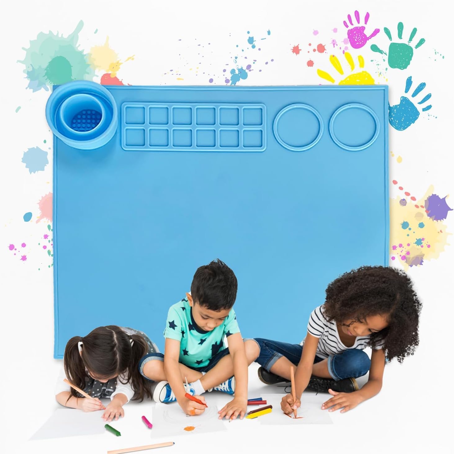 Silicone Craft Art Mat with Cleaning Cup (42×37 cm)