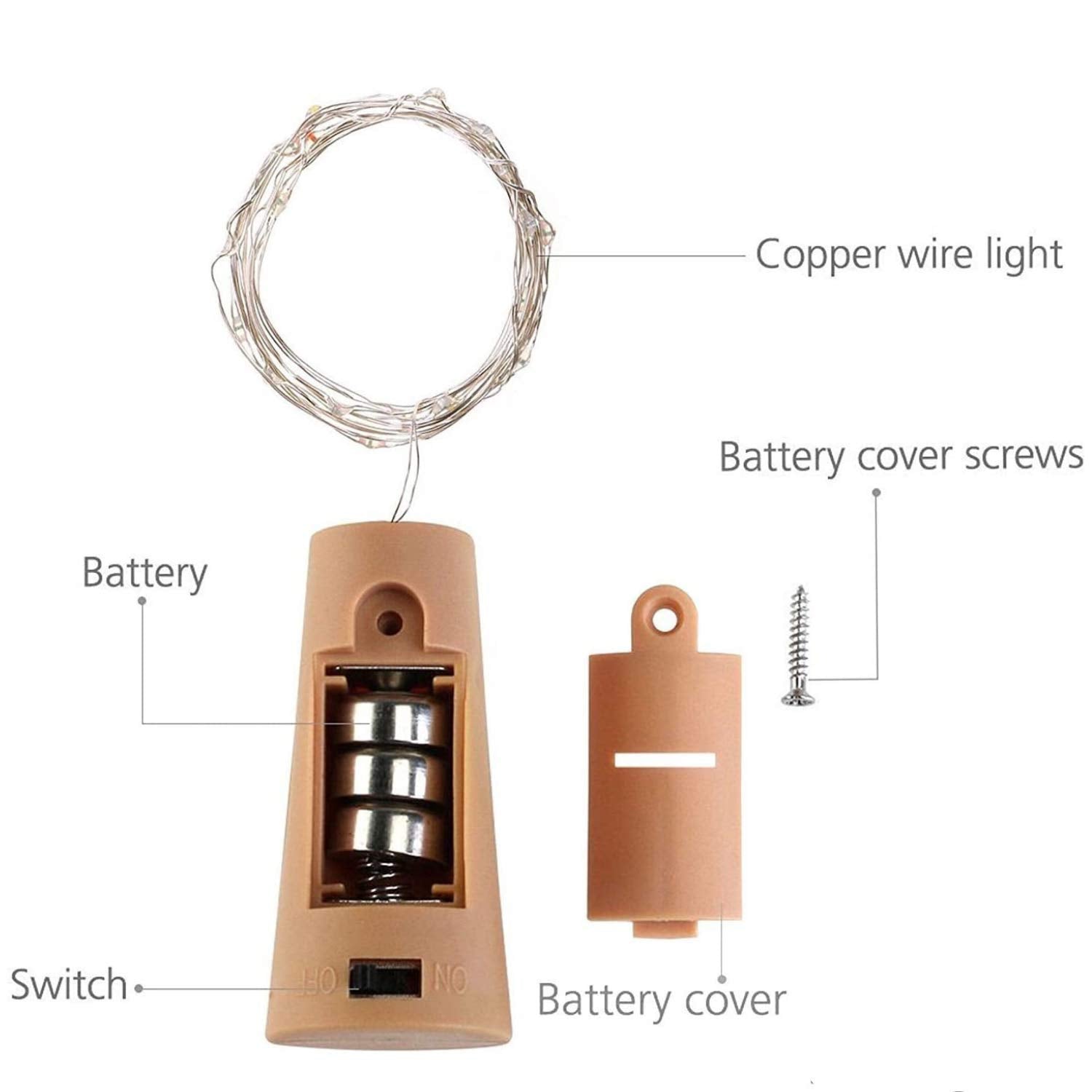 Fairy Bottle Cork Lights - 2 Meter 20 LEDs