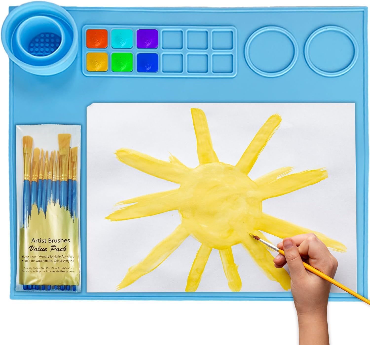 Silicone Craft Art Mat with Cleaning Cup (42×37 cm)
