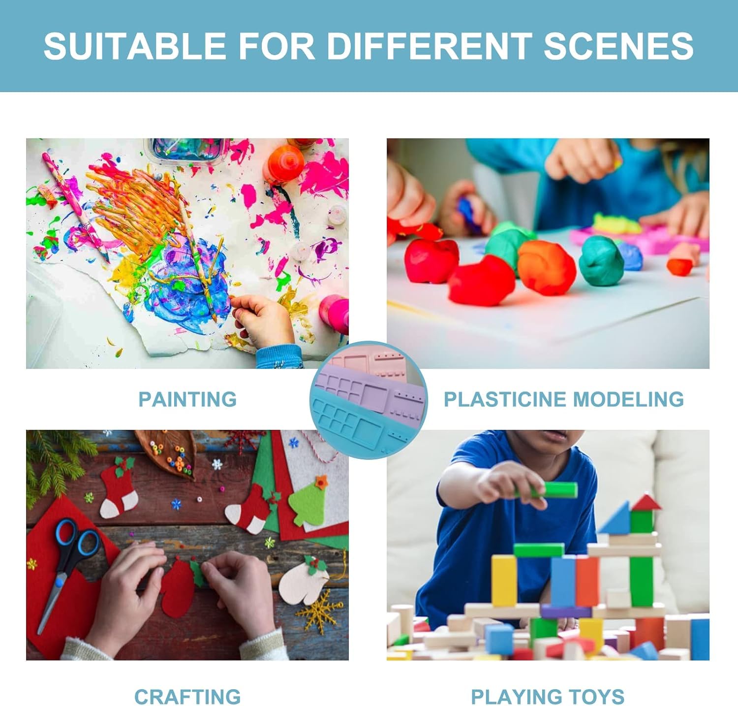 Silicone Craft Art Mat with Cleaning Cup (42×37 cm)