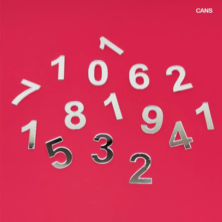 Silver Acrylic Clock Numbers - DIY Clock Making (Set)