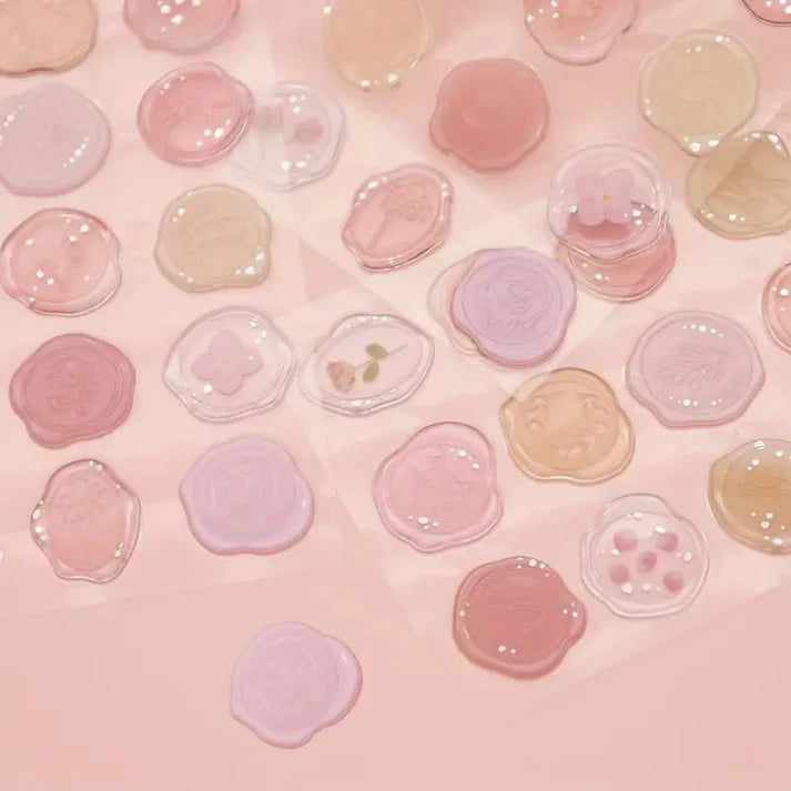 Elegant Pastel Wax Seal Stickers l Pack of 1 conatins 18 Assorted wax stamp
