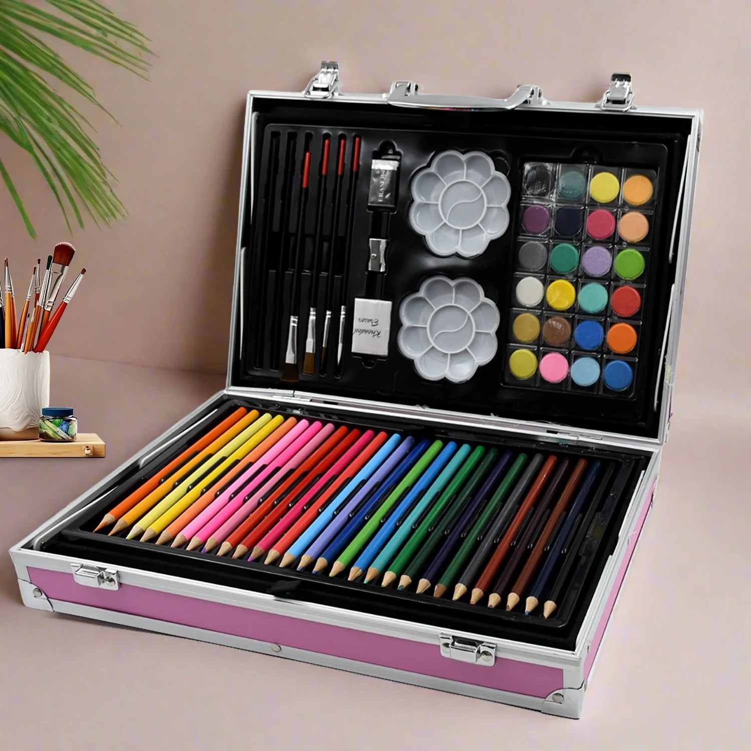 Premium 2-Layer Art Supplies Colouring Kit – 145 Pieces | Portable Case for Kids (3–10 Years)