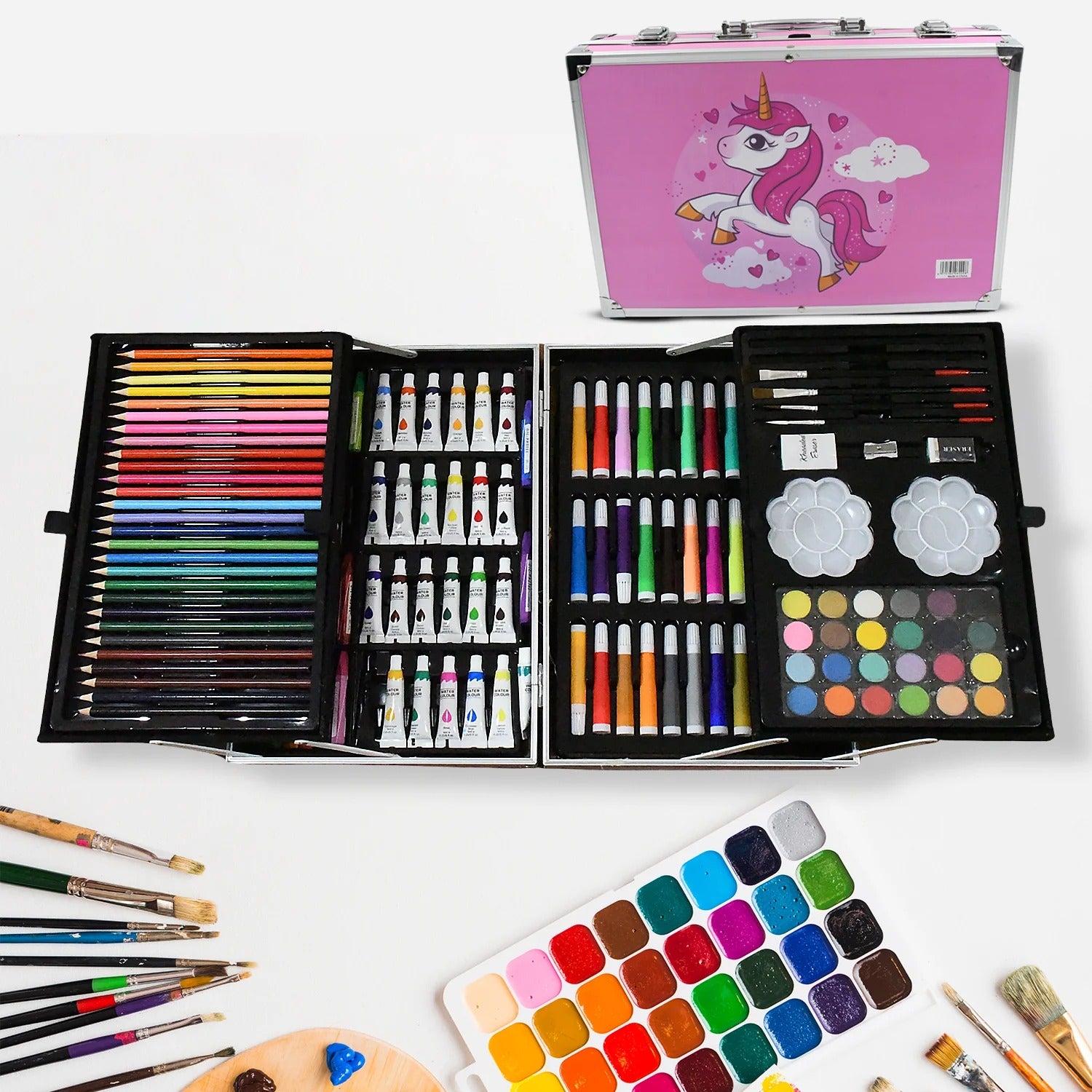 Premium 2-Layer Art Supplies Colouring Kit – 145 Pieces | Portable Case for Kids (3–10 Years)