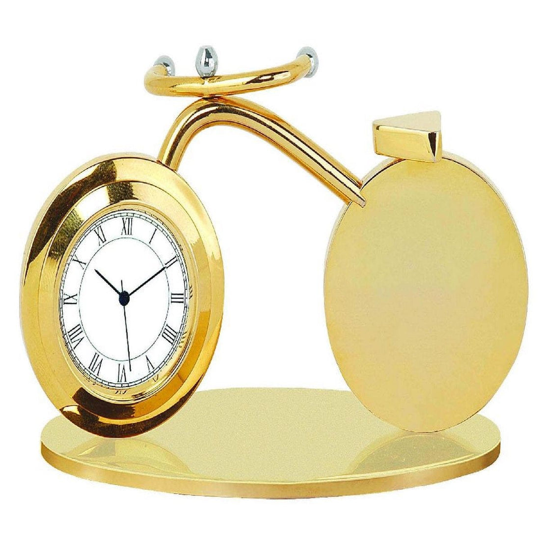 table top bicycle with clock