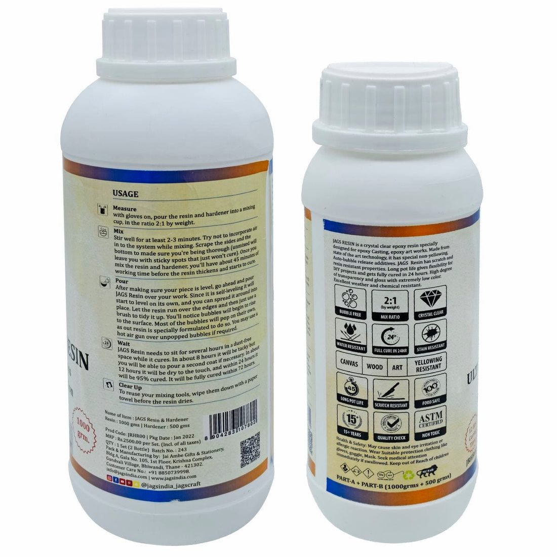 Ultra Clear Resin 1000Gms hardener  500Gms JRHR00