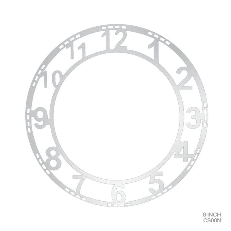 Clock Acrylic Silver 08 Number