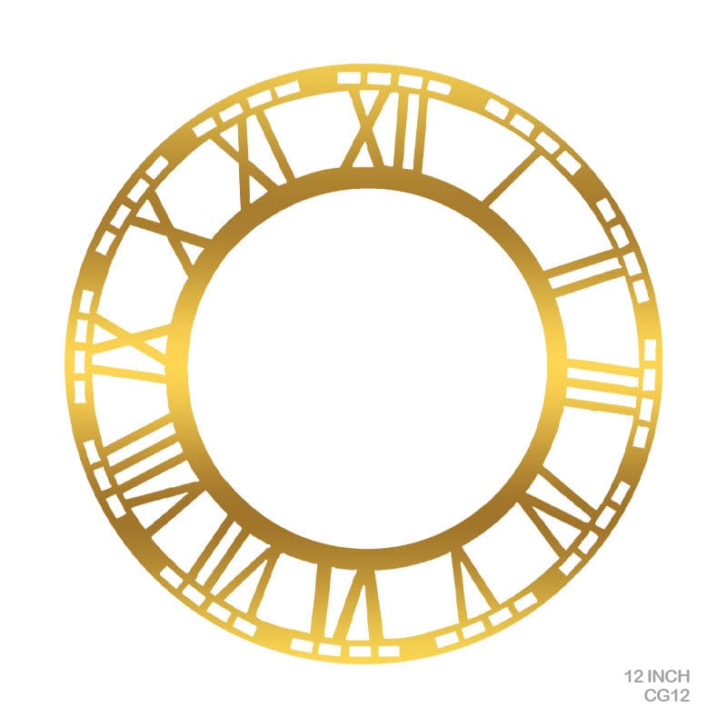 Clock Acrylic Golden 12 Roman (Cg12)