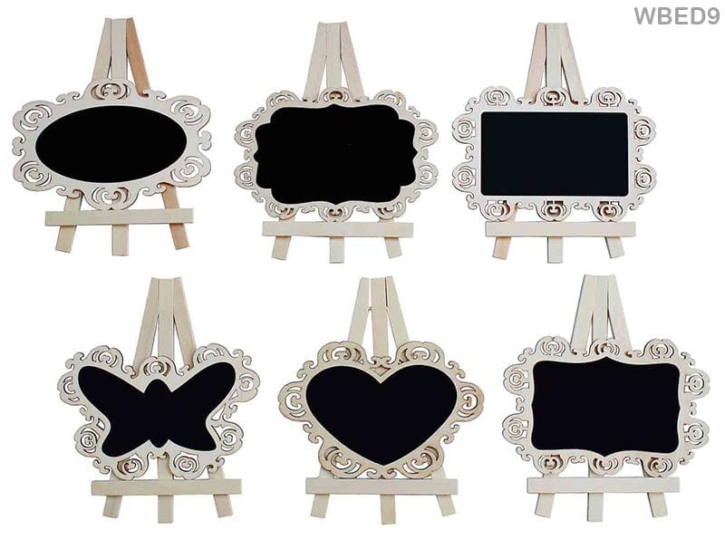 Decorative Mini Wooden Blackboard with Easel Stand (9 Inch)