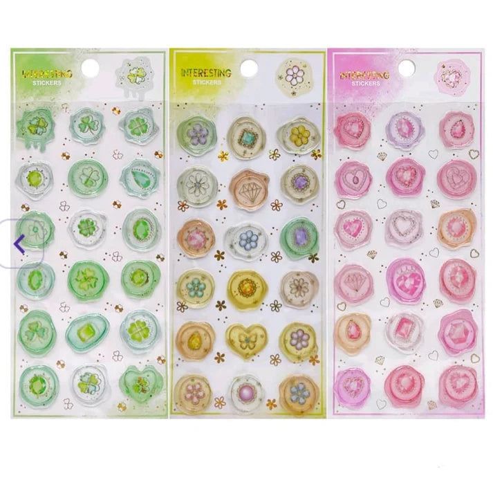 Elegant Pastel Wax Seal Stickers l Pack of 1 conatins 18 Assorted wax stamp