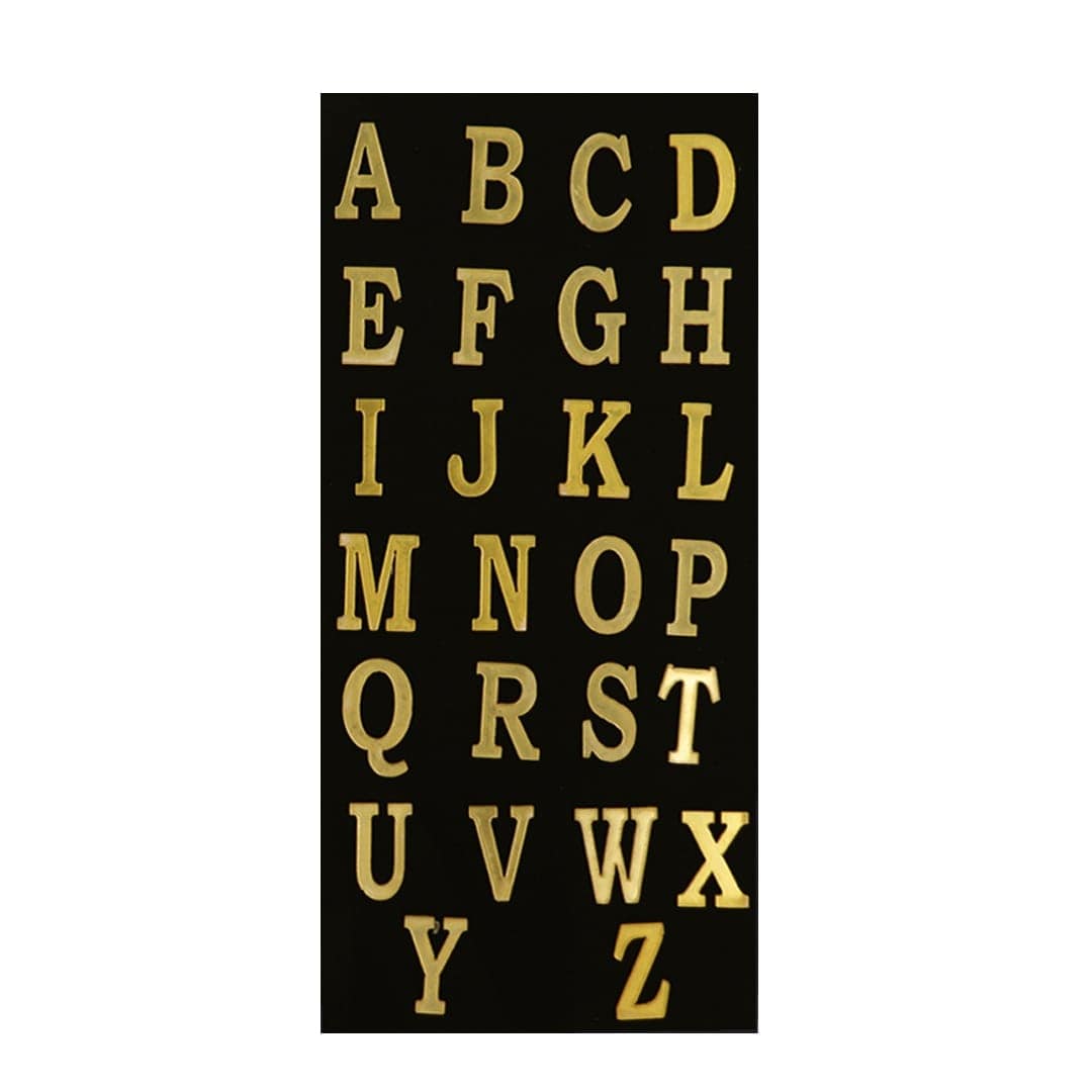 Golden Alphabet Letter Acrylic Cutouts - 26-Piece Set of 1-Inch Decorative Accent Pieces
